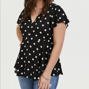 Torrid Polka Dot Peplum Blouse